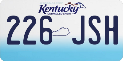KY license plate 226JSH