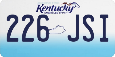 KY license plate 226JSI