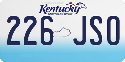 KY license plate 226JSO