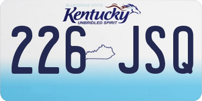 KY license plate 226JSQ
