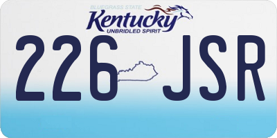 KY license plate 226JSR
