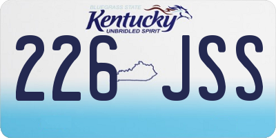KY license plate 226JSS