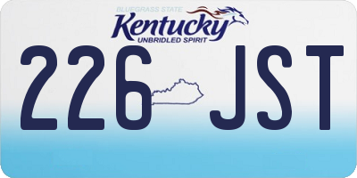 KY license plate 226JST