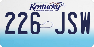 KY license plate 226JSW