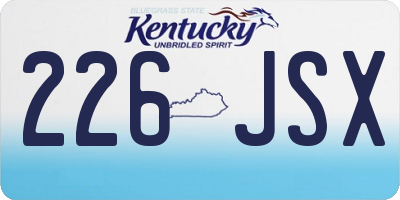 KY license plate 226JSX