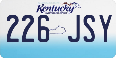 KY license plate 226JSY