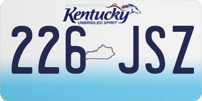 KY license plate 226JSZ