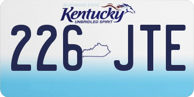 KY license plate 226JTE
