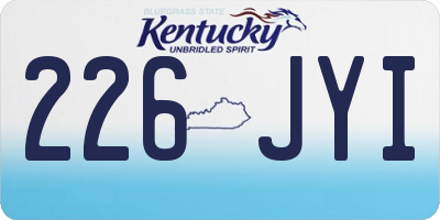 KY license plate 226JYI