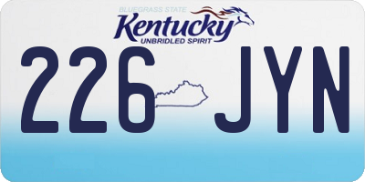 KY license plate 226JYN