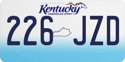 KY license plate 226JZD