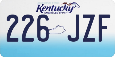 KY license plate 226JZF