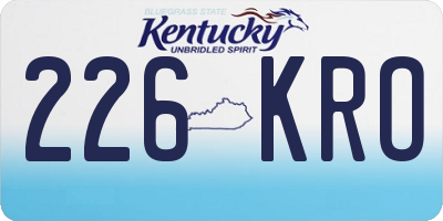 KY license plate 226KRO