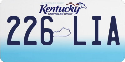 KY license plate 226LIA