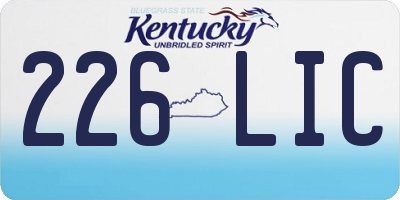 KY license plate 226LIC