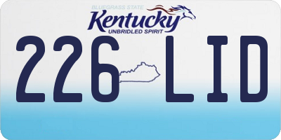 KY license plate 226LID