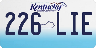 KY license plate 226LIE