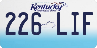 KY license plate 226LIF