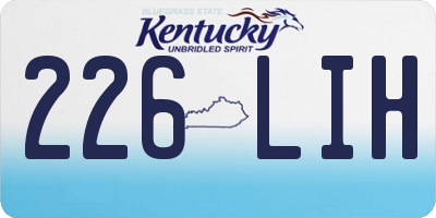 KY license plate 226LIH