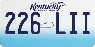 KY license plate 226LII