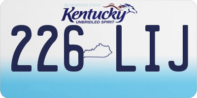 KY license plate 226LIJ