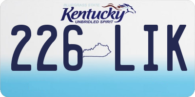 KY license plate 226LIK