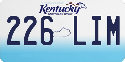 KY license plate 226LIM