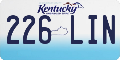 KY license plate 226LIN