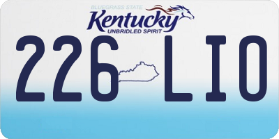 KY license plate 226LIO