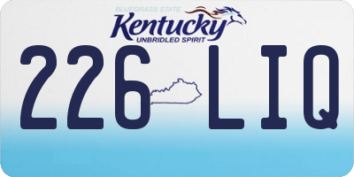 KY license plate 226LIQ