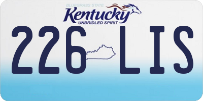 KY license plate 226LIS