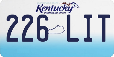 KY license plate 226LIT