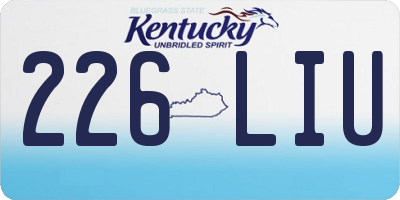 KY license plate 226LIU