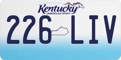 KY license plate 226LIV