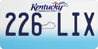KY license plate 226LIX