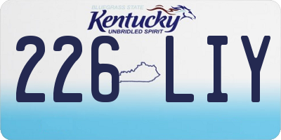 KY license plate 226LIY