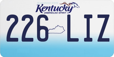 KY license plate 226LIZ