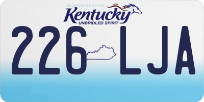 KY license plate 226LJA