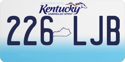 KY license plate 226LJB