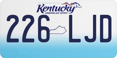 KY license plate 226LJD