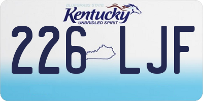 KY license plate 226LJF