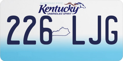 KY license plate 226LJG