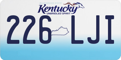 KY license plate 226LJI