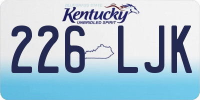 KY license plate 226LJK