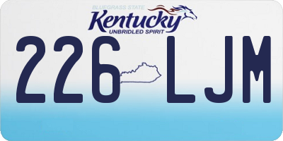 KY license plate 226LJM