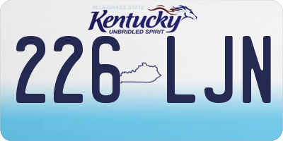 KY license plate 226LJN