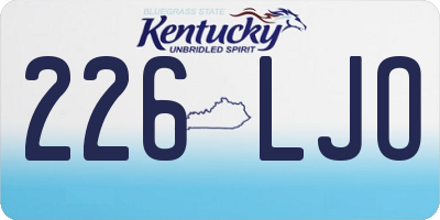 KY license plate 226LJO