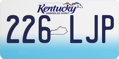 KY license plate 226LJP