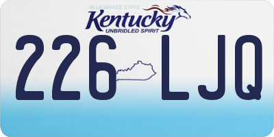 KY license plate 226LJQ