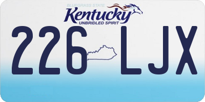 KY license plate 226LJX